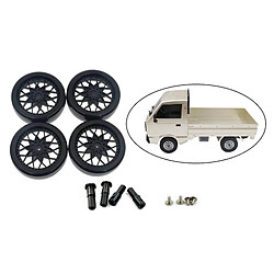 Avis 4x Pneus RC Pneus Et Essieu De Roue Avant Arrière Pour 1:10 WPL D12 Bricolage Accessoires Noir