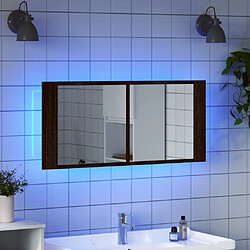 Avis vidaXL Armoire à miroir à LED de bain chêne marron 100x12x45 cm