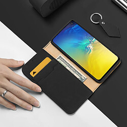 Dux Ducis Etui en cuir véritable Wish Series stand (certifié cnas/cma) noir pour votre Samsung Galaxy S10e