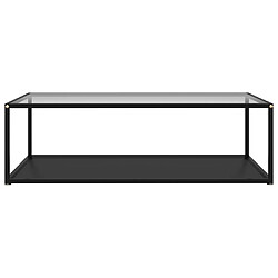 vidaXL Table basse Transparent et noir 120x60x35 cm Verre trempé