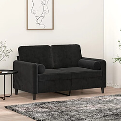 Maison Chic Canapé 2 places avec oreillers,Sofa de Salon,Canapé droit décoratifs noir 120 cm velours -GKD898237