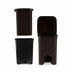 Avis Poubelle à pédale Stefanplast Elegance Marron Plastique 6 L 20,5 x 28 x 20,5 cm (6 Unités)