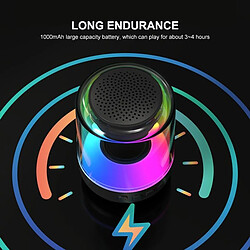 Acheter Yonis Mini Enceinte Bluetooth Portable RGB Lumière Sans Fil Super Bass Autonomie Longue