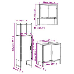 vidaXL Ensemble de meubles de salle de bain 3 pcs Chêne marron pas cher
