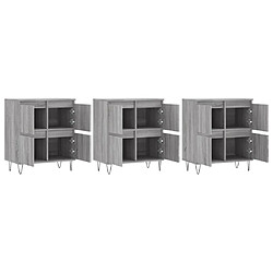 Avis vidaXL Buffets 3 pcs Sonoma gris Bois d'ingénierie