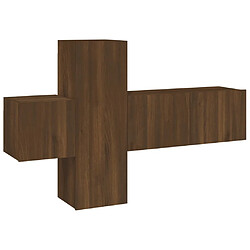 Maison Chic Ensemble de meubles TV 3 pcs | Banc TV Moderne pour salon | Meuble de Rangement - Chêne marron Bois d'ingénierie -MN66347