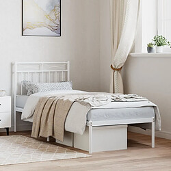 Maison Chic Lit adulte - Cadre de lit métal avec tête de lit,Structure du lit Contemporain pour chambre blanc 80x200 cm -MN40397