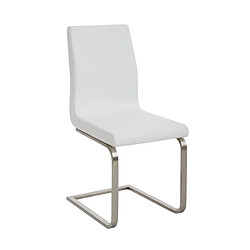 Decoshop26 Chaise de salle à manger x1 design moderne en PVC blanc support en acier inoxydable 10_0001988