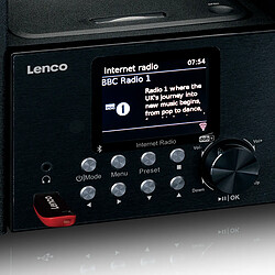 Lenco Micro chaîne hi fi avec radio smart, lecteur CD/USB, internet, DAB+, Bluetooth® MC-250BK Noir pas cher