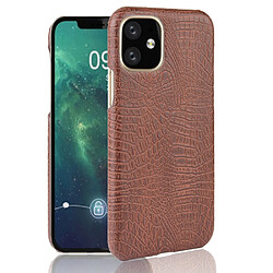 Wewoo Coque Rigide Pour iPhone 11 Crocodile antichoc Texture PC + Etui PU Marron