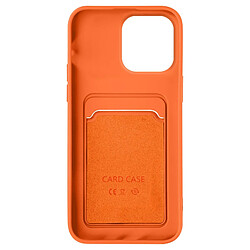 Avizar Coque iPhone 14 Pro Silicone Souple Porte-carte orange