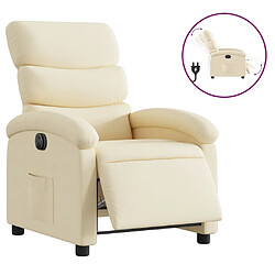 vidaXL Fauteuil inclinable électrique Crème Tissu