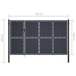 Acheter vidaXL Portail de jardin Acier 350 x 150 cm Anthracite