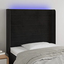 vidaXL Tête de lit à LED Noir 83x16x118/128 cm Velours