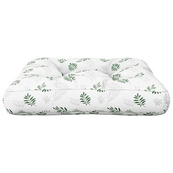 Avis vidaXL Coussin de palette à motif de feuilles 58x58x10 cm tissu oxford