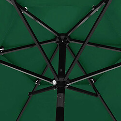 ComfortXL Parasol à 3 Niveaux Avec Mât En Aluminium Vert 2,5 M pas cher