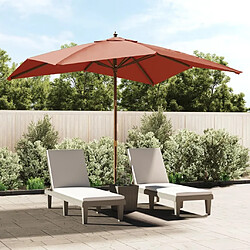 Maison Chic Parasol Jardin | Parasol de jardin avec mat en bois terre cuite 300x300x273 cm - GKD51173