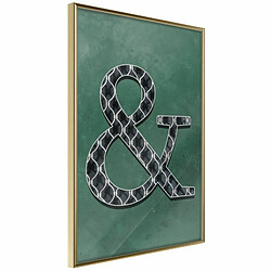 Paris Prix Affiche Murale Encadrée Ampersand on Green Background 20 x 30 cm Or