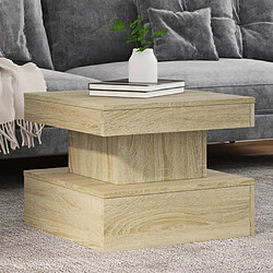 Maison Chic Table basse pour salon | Table à café avec lumières LED chêne sonoma 50x50x40 cm -GKD78742