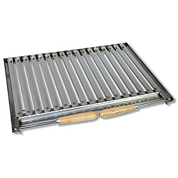 Acheter Visiodirect Support Barbecue avec grille et récupérateur de graisse en Inox coloris Gris -80 x 43 x 42 cm