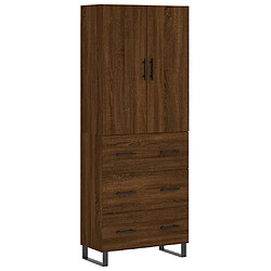 vidaXL Buffet haut Chêne marron 69,5x34x180 cm Bois d'ingénierie