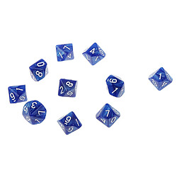 Avis 10pcs Dix Faces De Dés D10 Jouer D & D Jeux Rpg Parti Dices Bleu