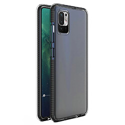 Ozzzo housse de protection en gel tpu transparent spring coque avec cadre colore pour xiaomi redmi note 10 5g / poco m3 pro noir