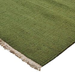 Avis Thedecofactory ESSENCE - Tapis en jute et coton avec franges vert foncé 80x150