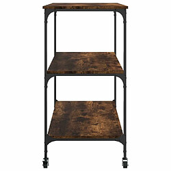 Maison Chic Desserte de cuisine | Chariot de cuisine | Meuble de rangement roulant chêne fumé 102x50x95 cm bois d'ingénierie -GKD50994 pas cher