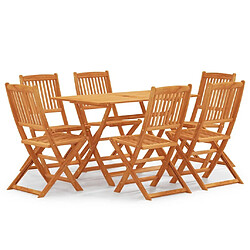 Maison Chic Mobilier à dîner pliable 7 pcs de jardin - Ensemble table et chaises d'extérieur - Salon/Mobilier de jardin classique Bois d'eucalyptus -MN97358