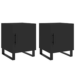 vidaXL Tables de chevet 2 pcs noir 40x40x50 cm bois d’ingénierie