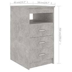 vidaXL Armoire à tiroirs Gris béton 40x50x76 cm Bois d'ingénierie pas cher