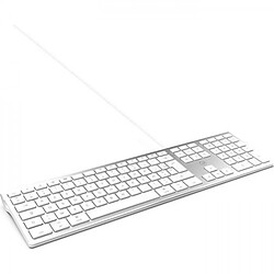 MOBILITY LAB ML304304 – Clavier Design Touch Filaire avec 2 USB pour Mac – AZERTY – Blanc et argenté