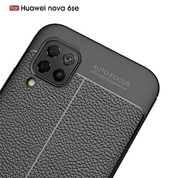 Wewoo Coque Pour Huawei Nova 6 SE Litchi Texture TPU Antichoc Case Noir