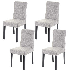 Decoshop26 Lot de 4 chaises de salle à manger en tissu/textile gris pieds foncés 04_0000591