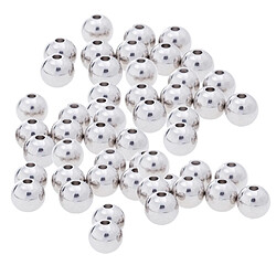 50pcs argent en acier inoxydable rond entretoise perles bricolage fabrication de bijoux 6mm x 5mm