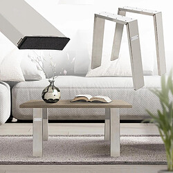 ML DESIGN MODERN LIVING Set de 2 pieds de table Loft patins de table style industriel argent 44x42 cm