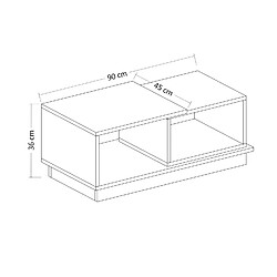 Avis Toilinux Table basse 2 niches Zéline en bois - Anthracite et beige