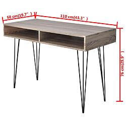 Acheter Maison Chic Bureau solide,Table de travail,Bureau d'ordinateur avec 2 compartiments Gris -GKD22123