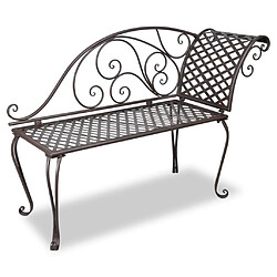 Maison Chic Chaise longue | Transat Bain de soleil de jardin 128 cm Acier Antique Marron -GKD78463