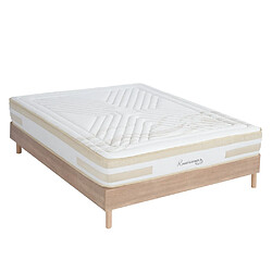 MAISON AUBERTIN Matelas Mémoire + sommier bois 140x190