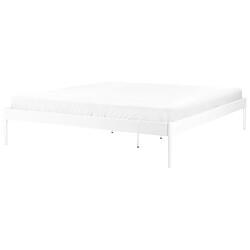 Beliani Lit double 180 x 200 cm en métal blanc VAURS