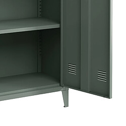 Acheter Helloshop26 Casier de bureau armoire meuble de rangement pour bureau atelier chambre acier de bureau métallique à 2 portes 90 x 80 x 33 cm gris foncé 03_0006338