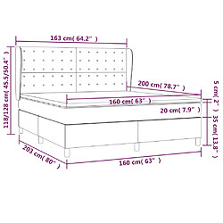 vidaXL Sommier à lattes de lit avec matelas Bleu 160x200 cm Tissu pas cher