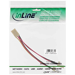 Câble adaptateur ventilateur, InLine®, 3-pin Molex fem. à 2x 3-pin prise Molex