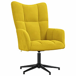 vidaXL Chaise de relaxation Jaune moutarde Velours