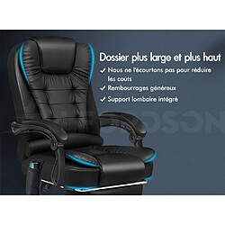 Acheter ALFORDSON Fauteuil Bureau Massage Siège D'ordinateur Dxécutif Chauffant Noir