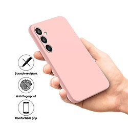 Kit De Support Magnétique Pour Voiture L Safe Driving + Housse En Silicone Liquide Phonecare Pour Samsung Galaxy S24 FE - Rose pas cher