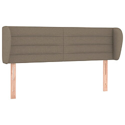 vidaXL Tête de lit avec oreilles Taupe 147x23x78/88 cm Tissu