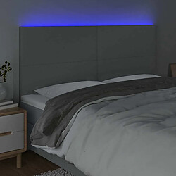 Avis Maison Chic Tête de lit scandinave à LED,meuble de chambre Gris clair 200x5x118/128 cm Tissu -MN98481